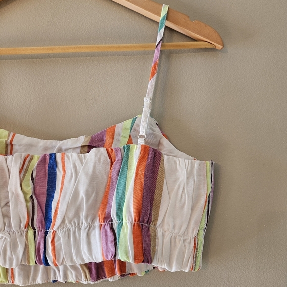 Lemlem x H&M Set Lyocell Striped Belted Shorts & Matching Cropped Top Size Small - Picture 9 of 16